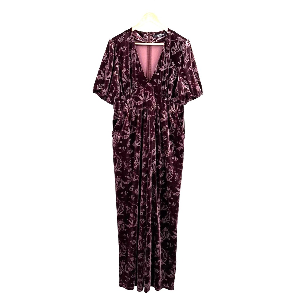 Disturbia Deception Snake Foil Print Velour Jumpsuit Size 14 Boho Whimsigoth - Picture 6 of 14
